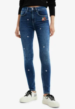 Desigual Flowerkinny Push-Up - Jeans Skinny Fit - Blue