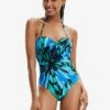 Desigual Tropical Knot Swimsuit - Badpak - Blue