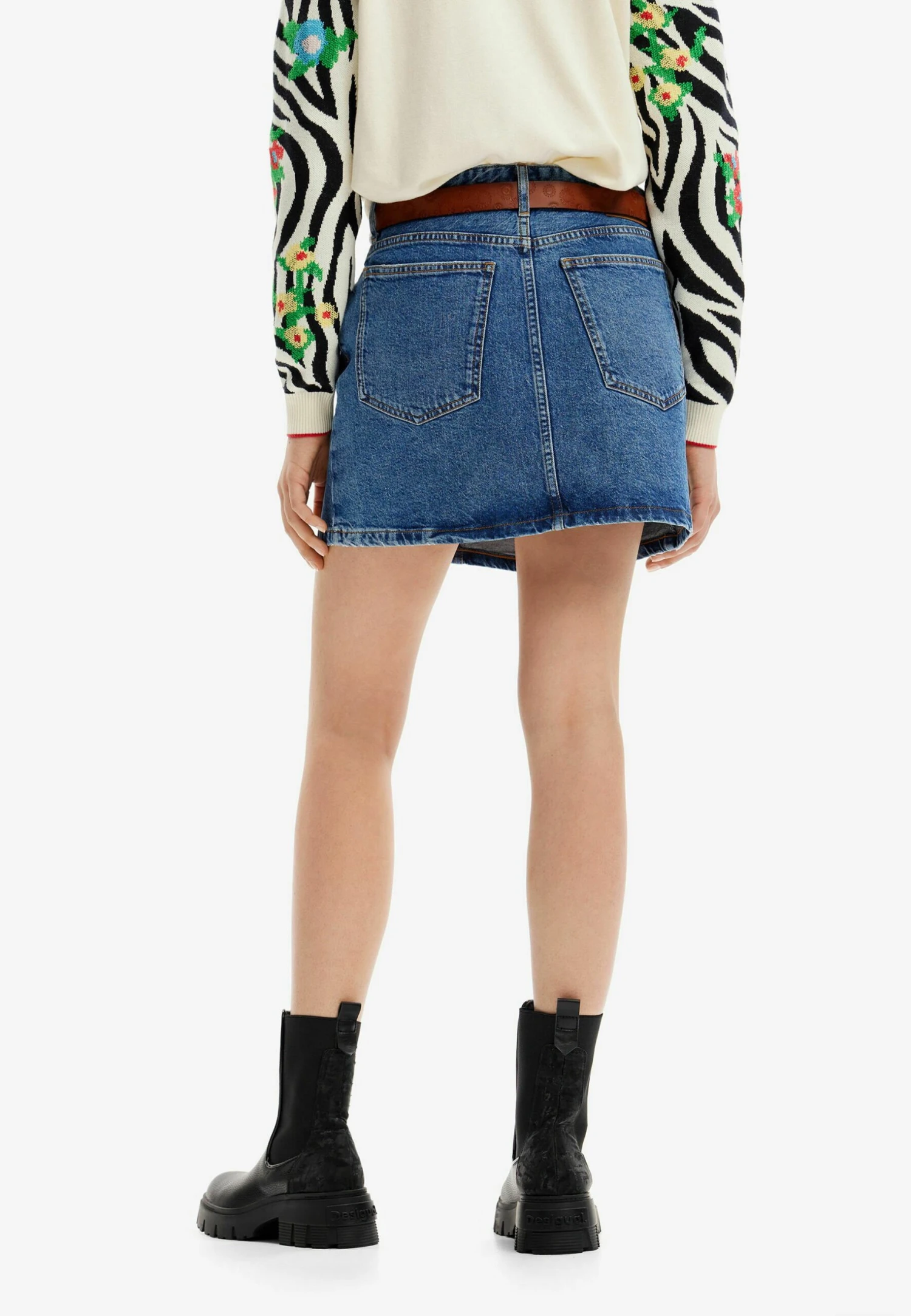 Desigual Studded - A-Lijn Rok - Blue 3 Desigual Studded - A-Lijn Rok - Blue - Afbeelding 3