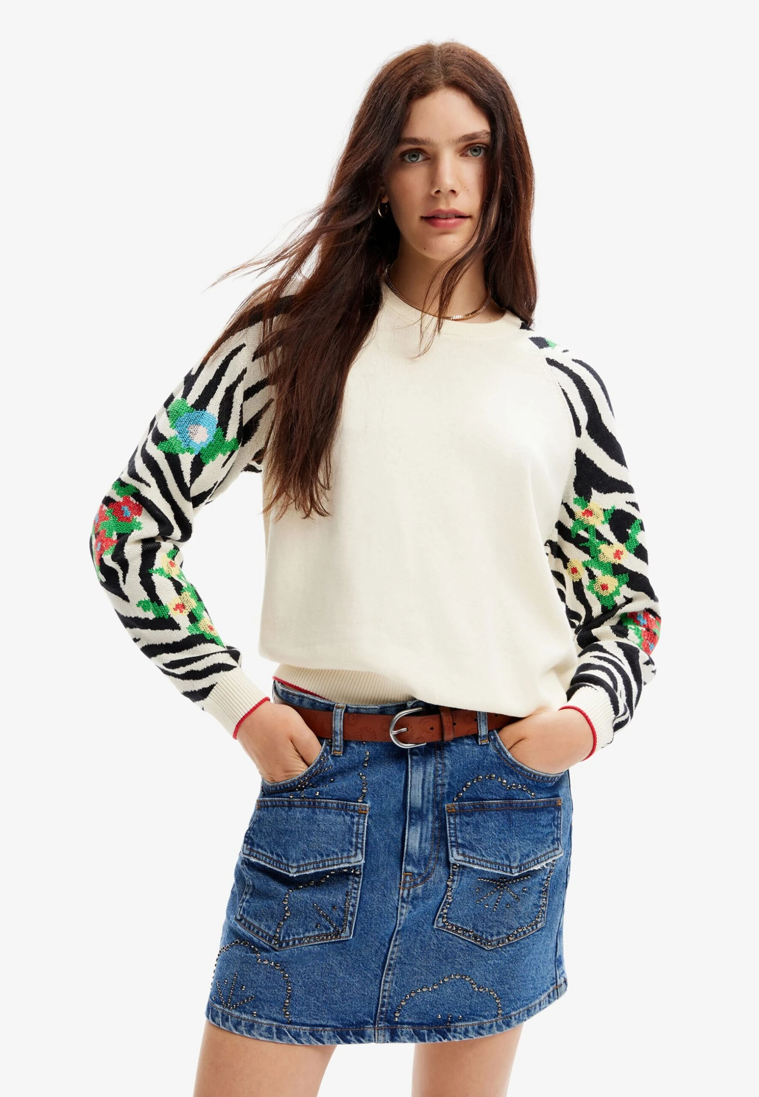 Desigual Studded - A-Lijn Rok - Blue 4 Desigual Studded - A-Lijn Rok - Blue - Afbeelding 4