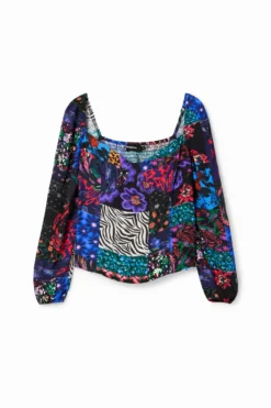 Desigual Patchwork Corset Blouse - Blouse - Black -Desigual bbd3bc02fd494d94a674cb9ace1f22aa scaled