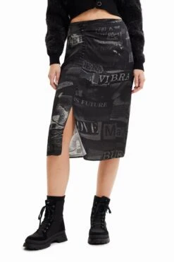 Desigual Woman Bottoms Template - Kokerrok - Black