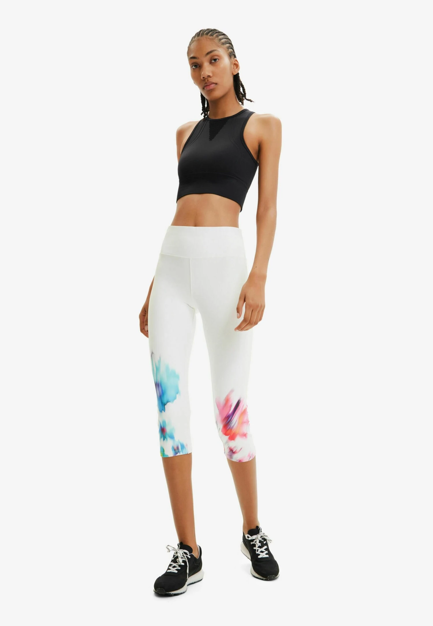 Desigual Sport Floral Cropped Leggings - Legging - White 2 Desigual Sport Floral Cropped Leggings - Legging - White - Afbeelding 2