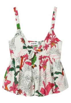 Desigual Tropical Strap - Blouse - White -Desigual be7dcac811ee4f11ab517b85d7142e39