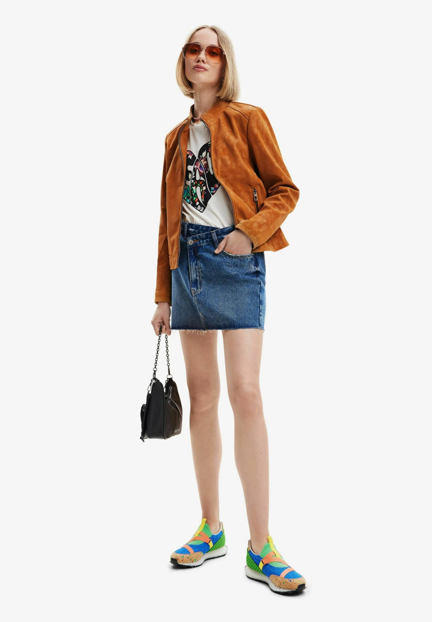 Desigual Suede-Effect Biker - Imitatieleren Jas - Brown 2 Desigual Suede-Effect Biker - Imitatieleren Jas - Brown - Afbeelding 2