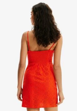 Desigual Swiss Embroidery - Etui-Jurk - Orange -Desigual c09cde9ad2474865a9c59f6e0663012c