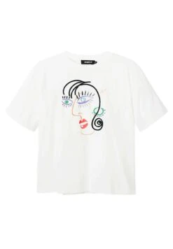 Desigual Short Sleeve Face - T-Shirt Print - Bianco -Desigual c0ff4b5484c94478ba7eba02d02dec5f