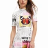Desigual Vest Newspaper - Jurk - White