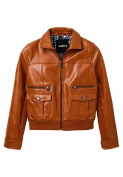 Desigual Retro Pockets - Imitatieleren Jas - Brown -Desigual c203d49a311c46fb9240ffe1b2e78b08