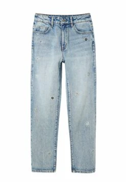 Desigual Appliquéd - Straight Leg Jeans - Blue -Desigual c24c27112adc4b20b8fbfe05c24555e5