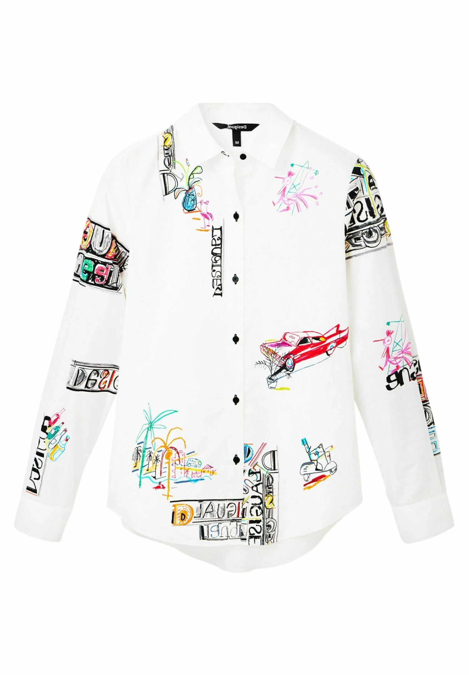 Desigual Long-Sleeve Illustrated - Overhemdblouse - White 5 Desigual Long-Sleeve Illustrated - Overhemdblouse - White - Afbeelding 5