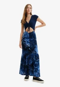 Desigual Power Patchweat - Maxi-Jurk - Blue