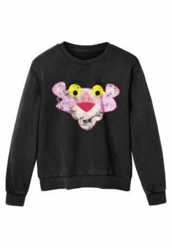 Desigual Distressed Pink Panther - Sweater - Black -Desigual c38654bf26f94c4eaa65ad18e58e215d scaled