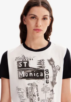 Desigual Illustration - T-Shirt Print - White -Desigual c39957066eb940eabb2e63cd26da9137 scaled