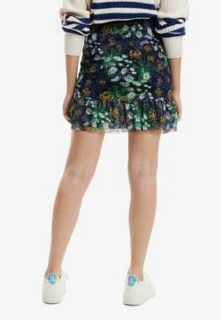 Desigual Slim Floral - A-Lijn Rok - Blue -Desigual c59cd49ce5cf4f9cae4e065cf375ce4e