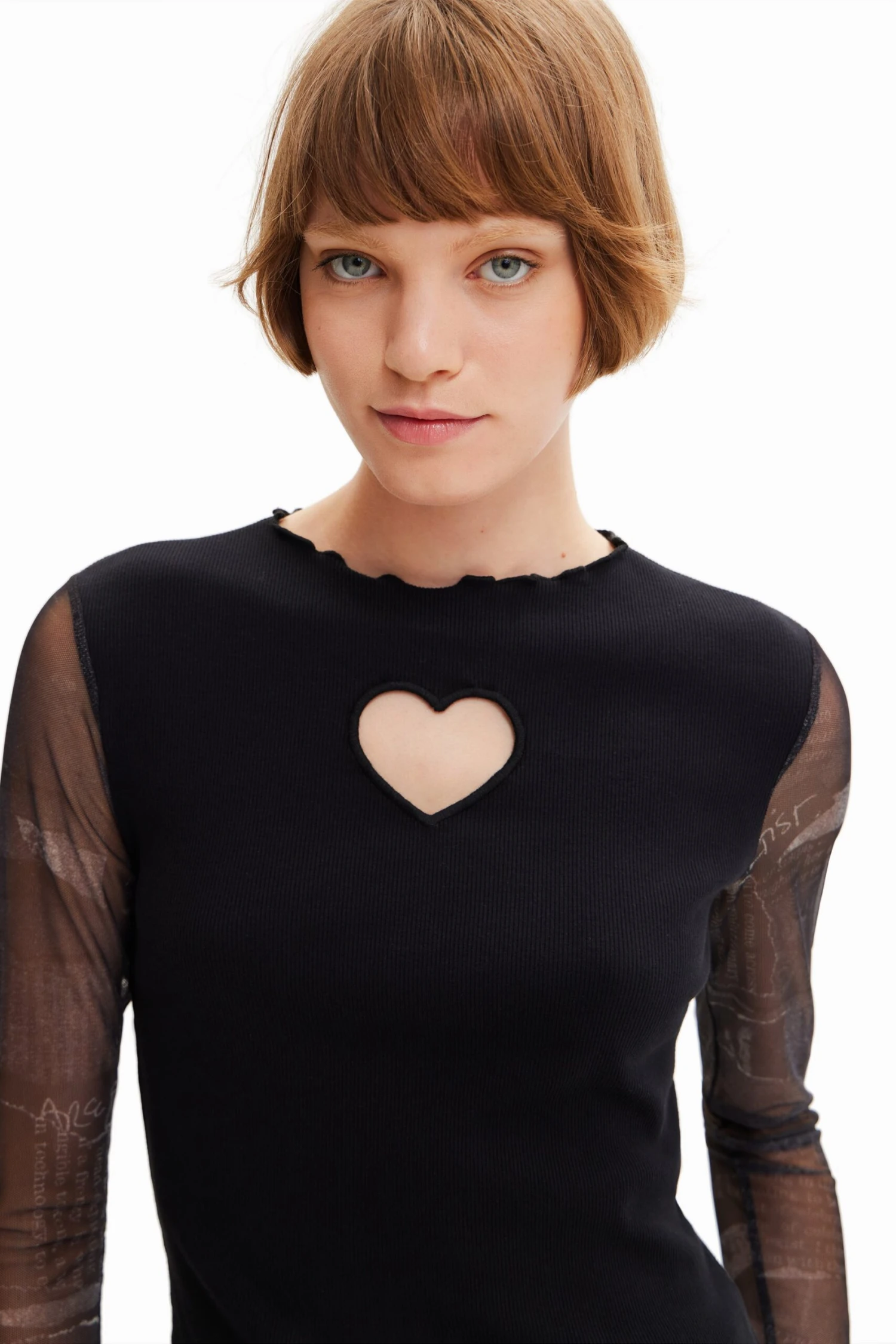 Desigual Combination Heart Cut Out - Longsleeve - Black 5 Desigual Combination Heart Cut Out - Longsleeve - Black - Afbeelding 5