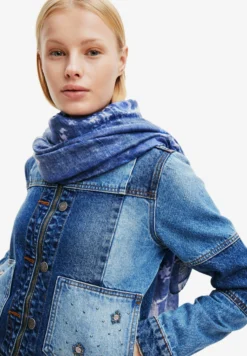 Desigual Patchwork Rectangular - Sjaal - Blue