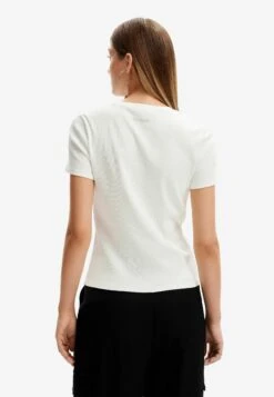 Desigual Flower Message - T-Shirt Print - White -Desigual c9f9206242b440f8a2ff66c239b57362