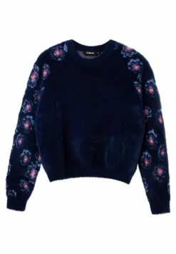 Desigual Floral Fur-Effect - Fleece Trui - Blue -Desigual cc05a5fd3718413790b5f53743ed4338 scaled