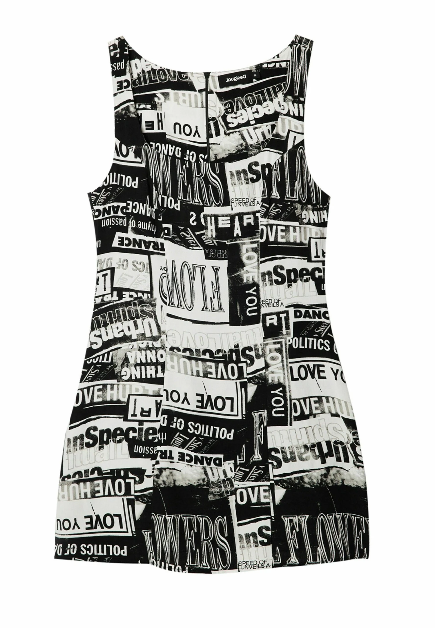 Desigual Textured Newspaper - Jurk - White 4 Desigual Textured Newspaper - Jurk - White - Afbeelding 4