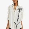 Desigual Oversize Flower - Overhemdblouse - White