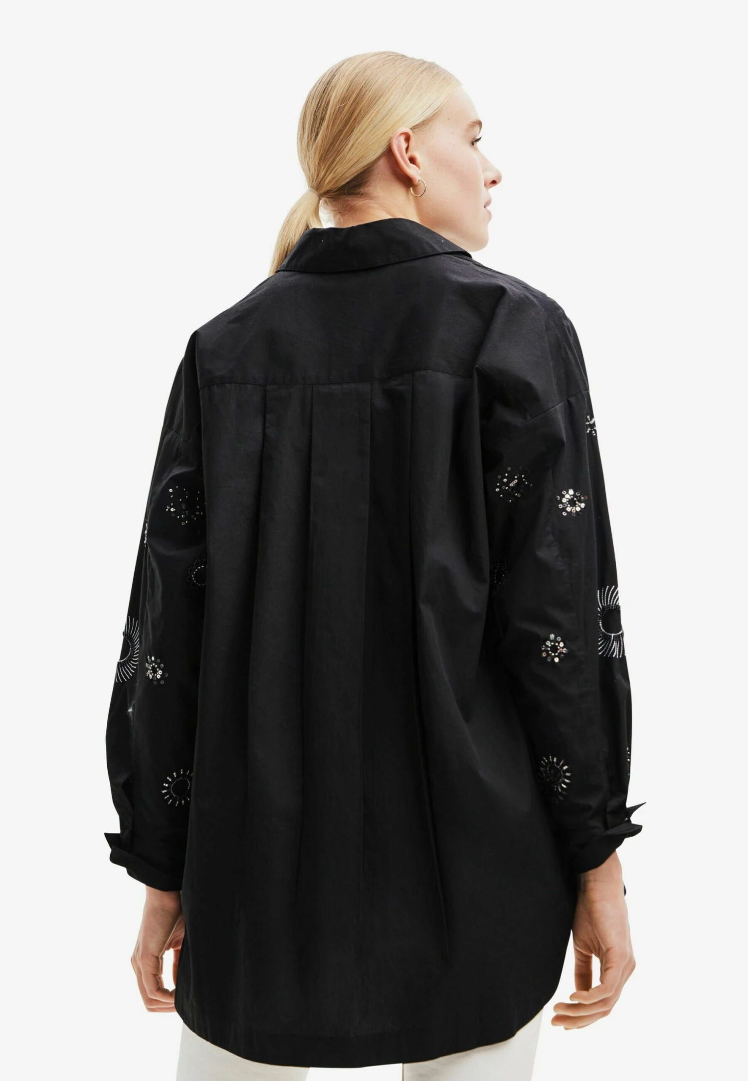 Desigual Oversize Embroidered - Overhemdblouse - Black 3 Desigual Oversize Embroidered - Overhemdblouse - Black - Afbeelding 3