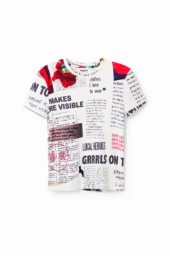 Desigual Newspaper - T-Shirt Print - White 8 Desigual Newspaper - T-Shirt Print - White -Desigual d1afa8b454854ac7b56ec9bb3ad6762e scaled