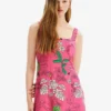 Desigual Knittriped - Jurk - Pink