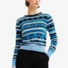Desigual Tropical Border - Trui - Mineral Blue
