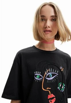 Desigual Short Sleeve Face - T-Shirt Print - Nero -Desigual d2b880d7892743d2b2a1e7b9bb0df160
