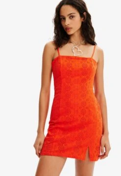 Desigual Swiss Embroidery - Etui-Jurk - Orange -Desigual d4d3d4b3c25a41d0b4df60892fa62498