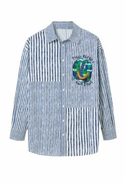 Desigual Striped Patchwork Illustration - Overhemdblouse - White -Desigual d574641b43964879b51e35ec8b5917a8
