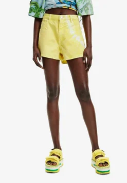 Desigual Tie-Dye Denim - Jeansshort - Yellow