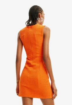 Desigual Textured- Etui-Jurk - Orange -Desigual d6712fb41ec84268b5e4372bafd9e699