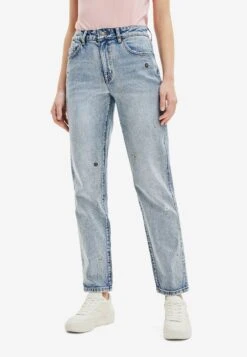 Desigual Appliquéd - Straight Leg Jeans - Blue