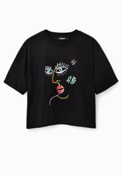 Desigual Short Sleeve Face - T-Shirt Print - Nero -Desigual d69b8b05e079405d9aff6fcd52664023