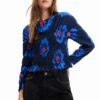 Desigual Floral Ruched Blouse - Blouse - Marino