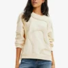 Desigual Pleated Strip - Sweater - Beige