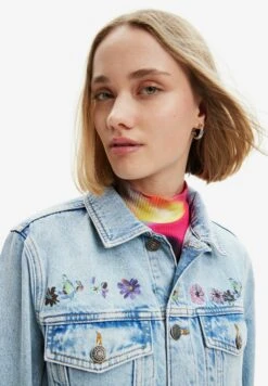 Desigual Floral Denim - Spijkerjas - Blue -Desigual d7c6091eaa4f4bfb80aa0cd8ba740921