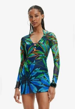 Desigual Tropical Cut Out - Badpak - Blue