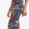 Desigual Slim Tulle - Kokerrok - Blue
