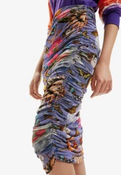 Desigual Slim Tulle - Kokerrok - Blue