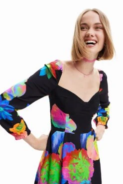 Desigual Vest Rose - Jurk - Black -Desigual d94c59a7e83a4eb38723adc3a5fcab62