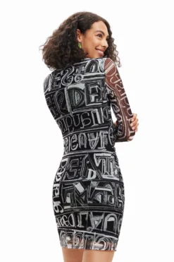 Desigual Vest Lettering - Etui-Jurk - Charcoal Grey -Desigual daf9ef66840a4827b95d708bcc70460b scaled