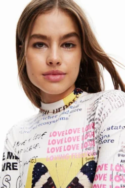 Desigual Vest Newspaper - Jurk - White -Desigual dc7d8cded6d046f5941f997dc6a7cd91 scaled