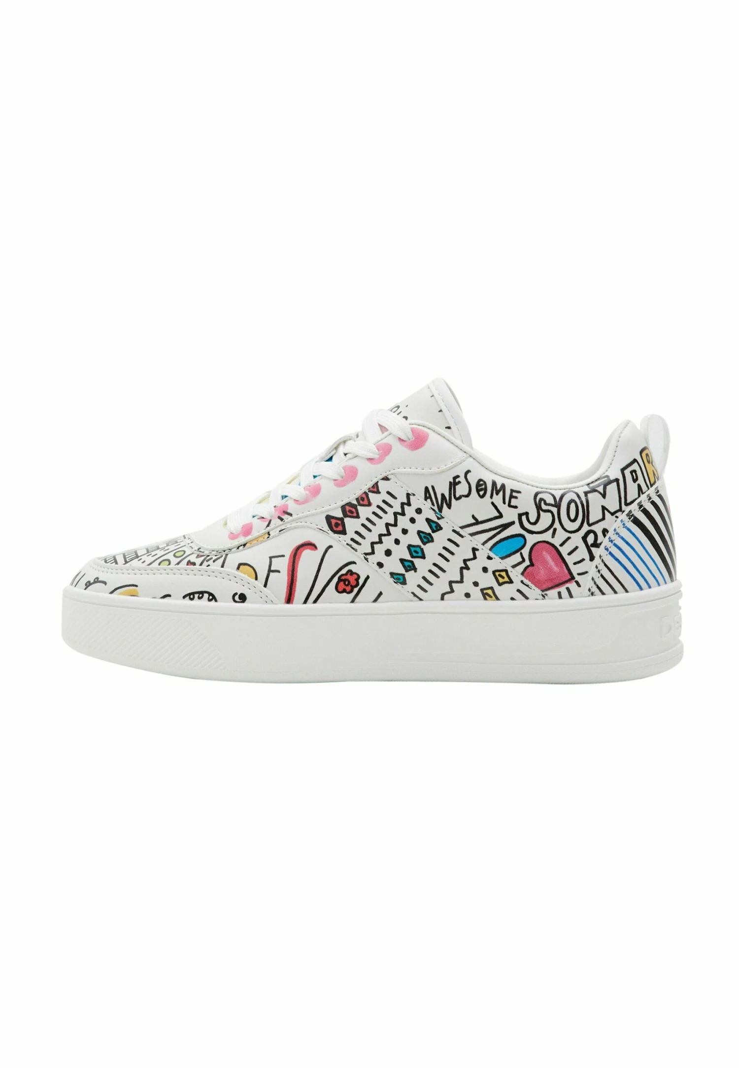 Desigual Arty Retro Illustrations - Sneakers Laag - White 2 Desigual Arty Retro Illustrations - Sneakers Laag - White - Afbeelding 2