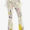Desigual Newspaper Flare - Broek - White