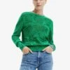 Desigual Openwork Flower - Trui - Green