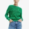 Desigual Openwork Flower - Trui - Green