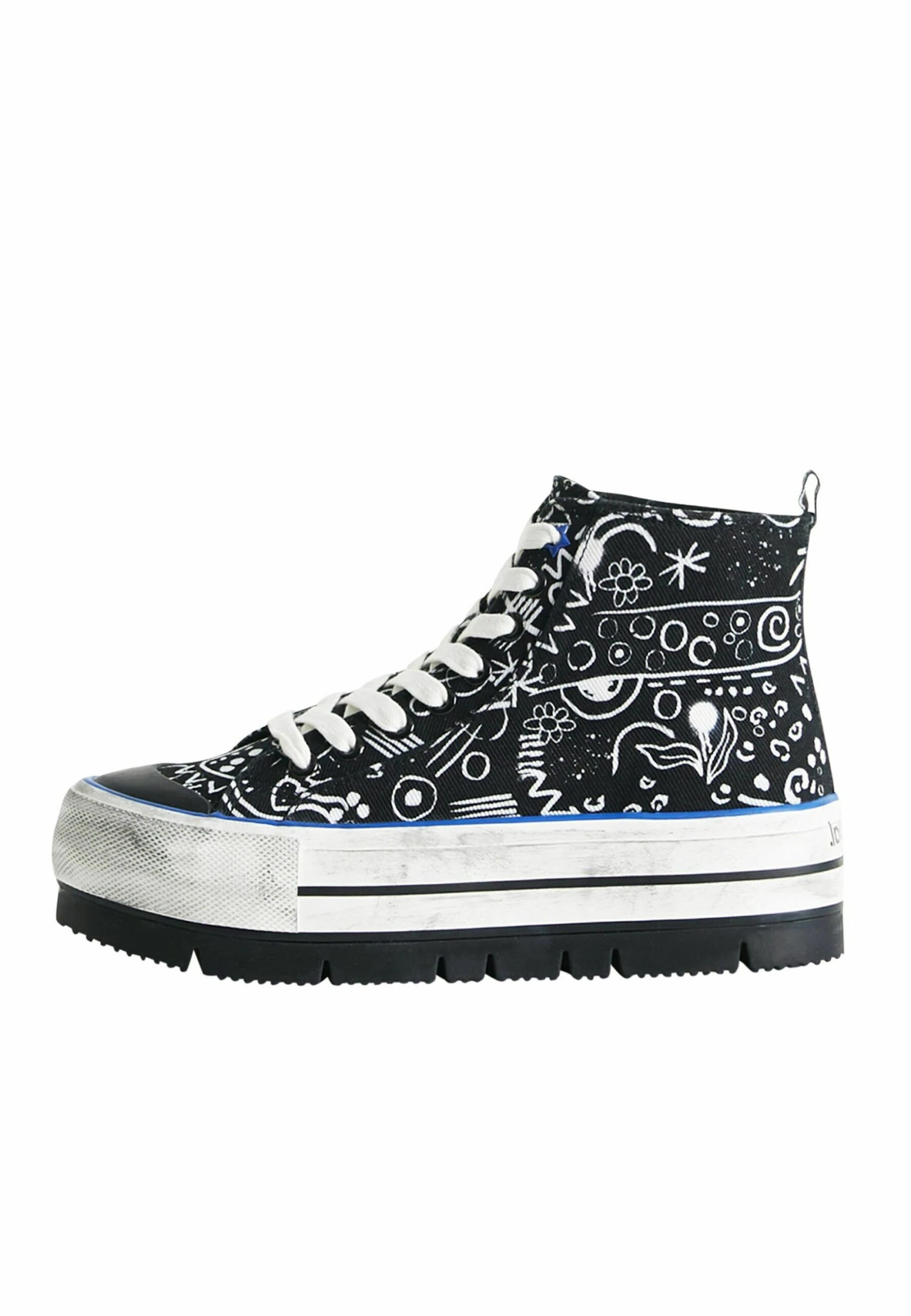 Desigual Platform With Illustrations - Sneakers Hoog - Black 2 Desigual Platform With Illustrations - Sneakers Hoog - Black - Afbeelding 2